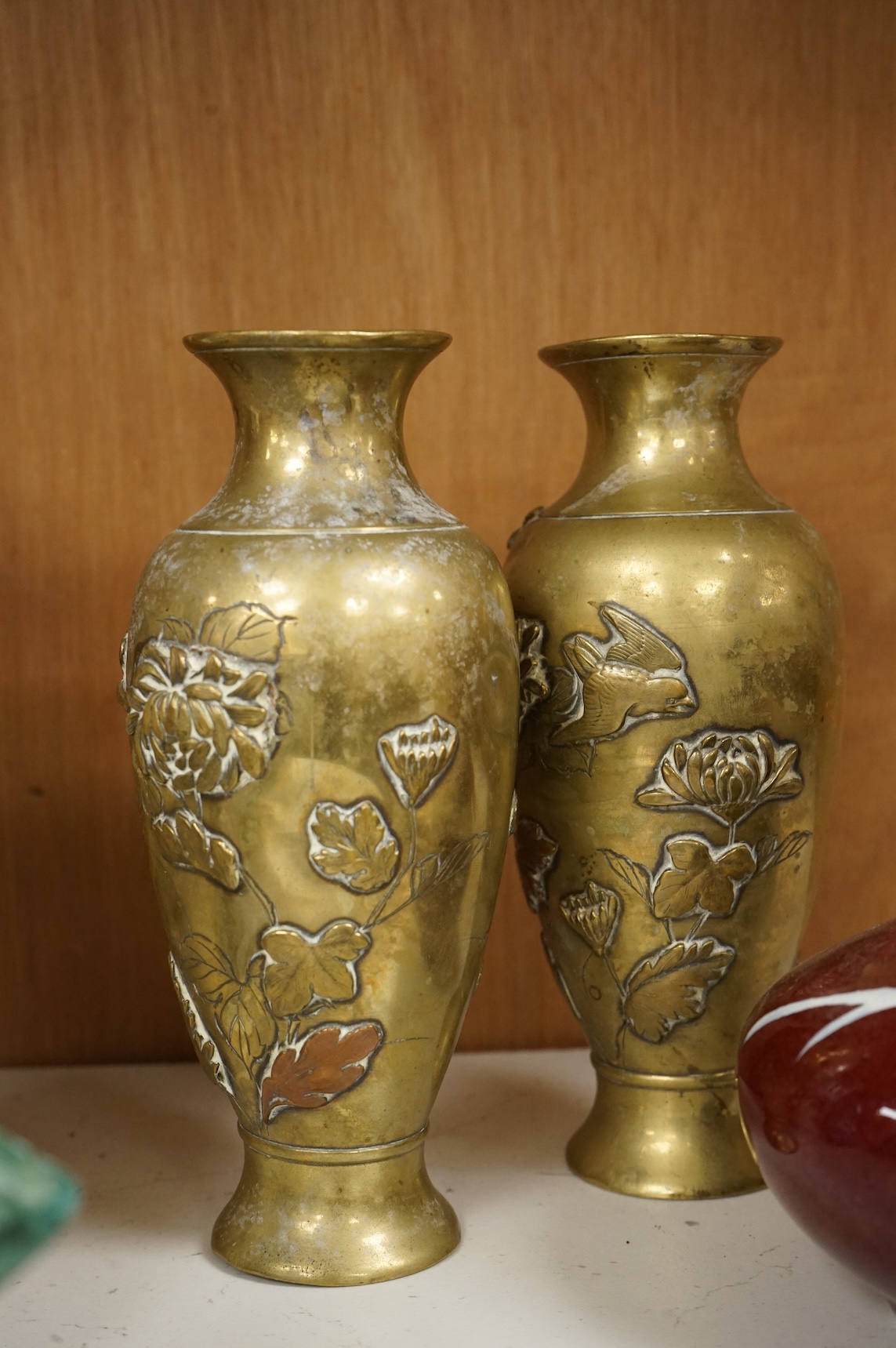 Chinese and Japanese items to include an early 20th century Chinese eggshell porcelain bowl and an enamelled bronze vase, largest 19cm high